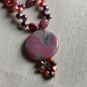 Pink stone necklace